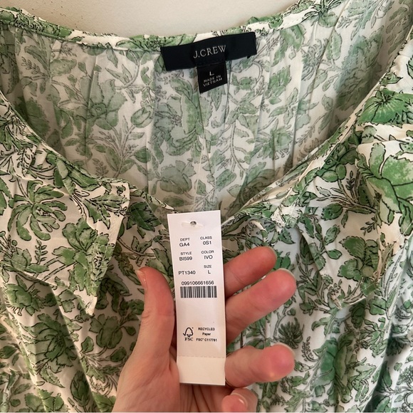 J. Crew Tiered Green Floral Maxi Dress - Picture 4 of 5